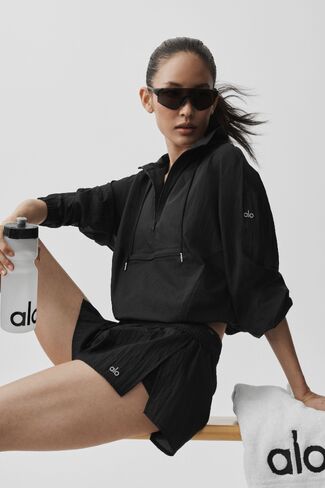 Alo Yoga 1/4 Zip Go Time Pullover - Black in Saudi Arabia