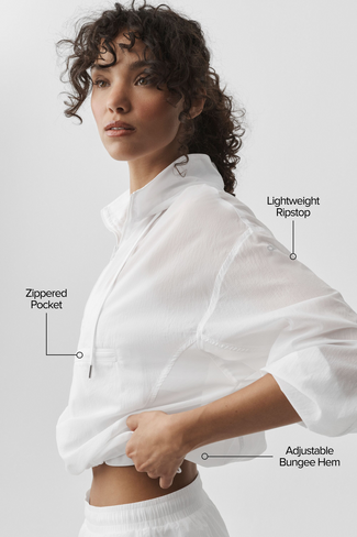 Alo Yoga 1/4 Zip Go Time Pullover - White in Saudi Arabia