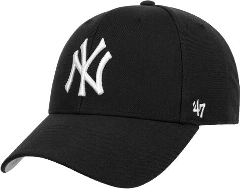 قبعة '47 MLB New York Yankees Ball Park Clean Up قابلة للتعديل، مقاس واحد للبالغين يناسب الجميع (نيويورك يانكيز أسود أسود وردي) in Kuwait