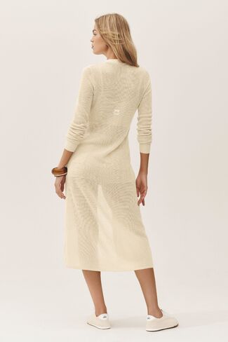 Alo Yoga Silk Cashmere Heatwave Long Cardigan - Sandy Beige in Saudi Arabia