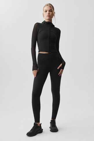 سترة Alo Yoga ALO Softculpt Superset بسحاب كامل - أسود in Kuwait