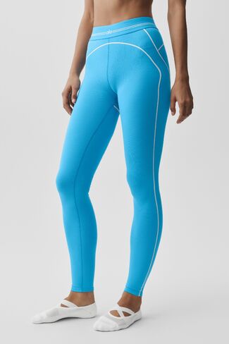 Alo Yoga Airbrush High-Waist Heart Throb Legging - Azure Blue/White in Saudi Arabia