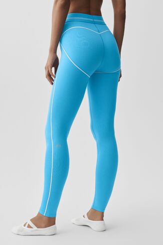 Alo Yoga Airbrush High-Waist Heart Throb Legging - Azure Blue/White in Saudi Arabia