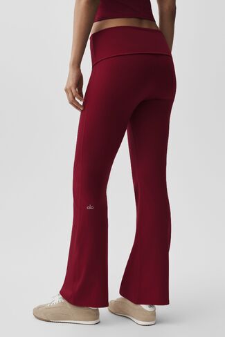 Alo Yoga ALO Softsculpt Foldover Flare Legging - Summer Romance Red in Saudi Arabia