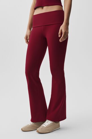 Alo Yoga ALO Softsculpt Foldover Flare Legging - Summer Romance Red in Saudi Arabia