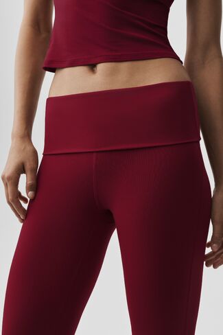 Alo Yoga ALO Softsculpt Foldover Flare Legging - Summer Romance Red in Saudi Arabia