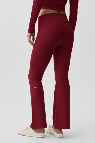 Alo Yoga ALO Softsculpt 7/8 Foldover Flare Legging - Summer Romance Red in Saudi Arabia