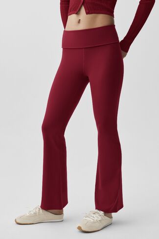 Alo Yoga ALO Softsculpt 7/8 Foldover Flare Legging - Summer Romance Red in Saudi Arabia