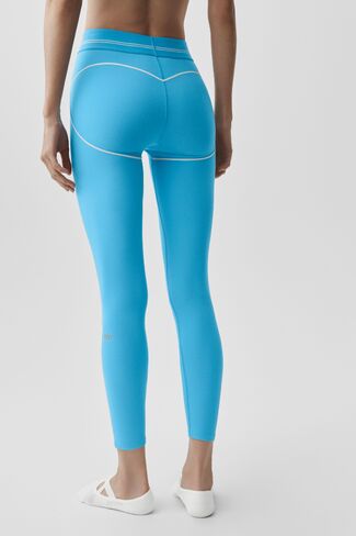 Alo Yoga Airbrush High-Waist 7/8 Heart Throb Legging - Azure Blue/White in Saudi Arabia