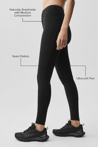 Alo Yoga ALO Softsculpt High-Waist 7/8 Superset Legging - Black in Saudi Arabia