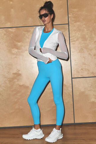 Alo Yoga ALO Softculpt عالي الخصر 7/8 Superset Legging - أزرق سماوي in Kuwait