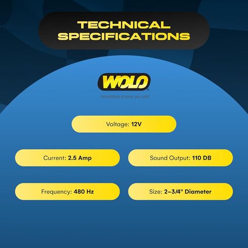 Wolo (260-2T) بوق قرصي صغير ولكن بصوت عالٍ - 12 فولت، لمسة نهائية سوداء in Kuwait