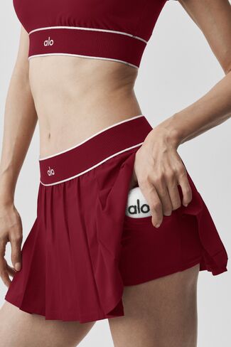 Alo Yoga Low-Rise Amp It Up Tennis Skirt - Summer Romance Red in Saudi Arabia