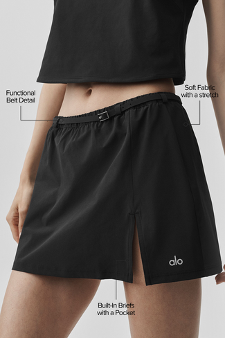 Alo Yoga Connection Mini Skirt - Black in Saudi Arabia