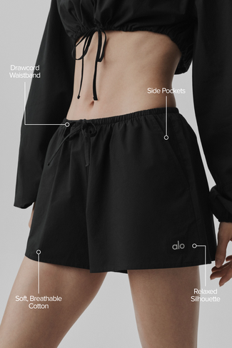 Alo Yoga Cotton High-Waist Real Deal Short - Black in Kuwait