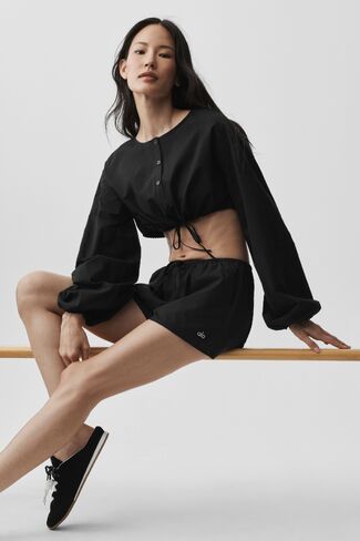 Alo Yoga Cotton High-Waist Real Deal Short - Black in Kuwait