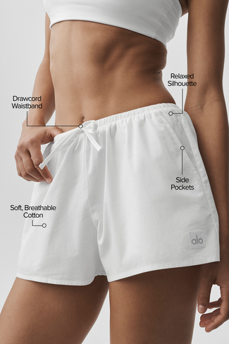 Alo Yoga Cotton High-Waist Real Deal Short - White in Kuwait