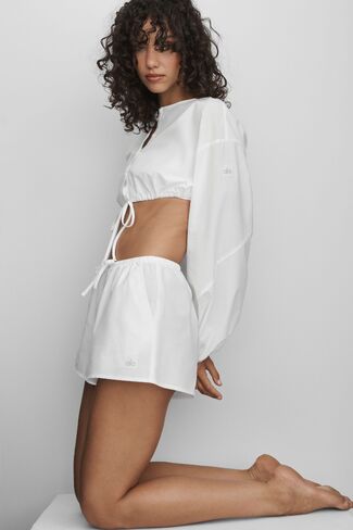 Alo Yoga Cotton High-Waist Real Deal Short - White in Kuwait