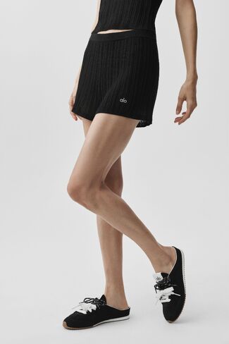 Alo Yoga Sweater High-Waist Sunlit Short - Black in Kuwait