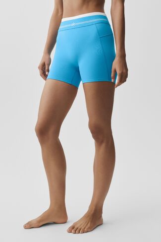 Alo Yoga Airbrush High-Waist Better Together Short - Azure Blue/White in Kuwait