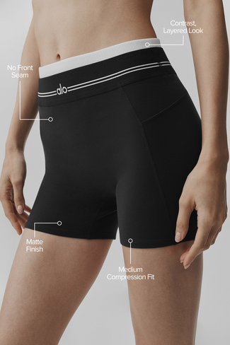Alo Yoga Airbrush High-Waist Better Together Short - Black/White in Kuwait