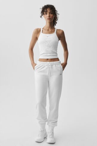 Alo Yoga Seamless Ribbed Favorite Full Length Bra Tank - White in Saudi Arabia