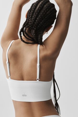 Alo Yoga Seamless Modal Ribbed Delight Bralette - White in Saudi Arabia