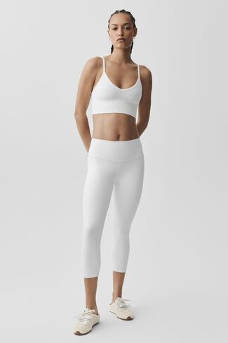 Alo Yoga Seamless Modal Ribbed Delight Bralette - White in Saudi Arabia