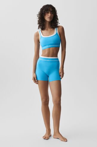 Alo Yoga Airbrush Better Together Bra - Azure Blue/White in Kuwait