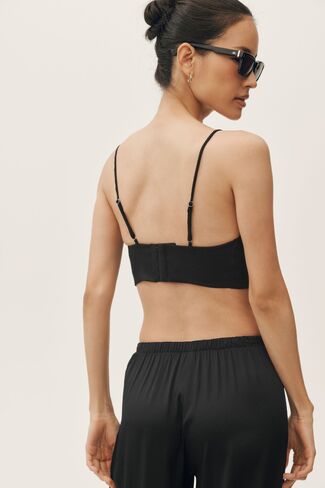 Alo Yoga Linen Blend Riviera Bra - Black in Saudi Arabia