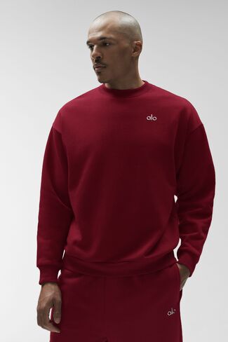 Alo Yoga Accolade Crew Neck Pullover - Summer Romance Red in Saudi Arabia