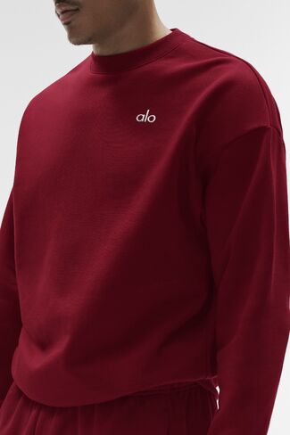 Alo Yoga Accolade Crew Neck Pullover - Summer Romance Red in Saudi Arabia