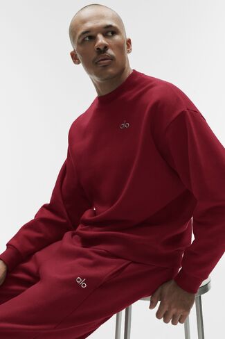 Alo Yoga Accolade Crew Neck Pullover - Summer Romance Red in Saudi Arabia