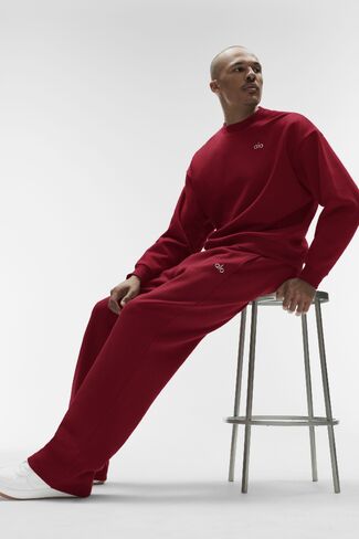 Alo Yoga Accolade Crew Neck Pullover - Summer Romance Red in Saudi Arabia