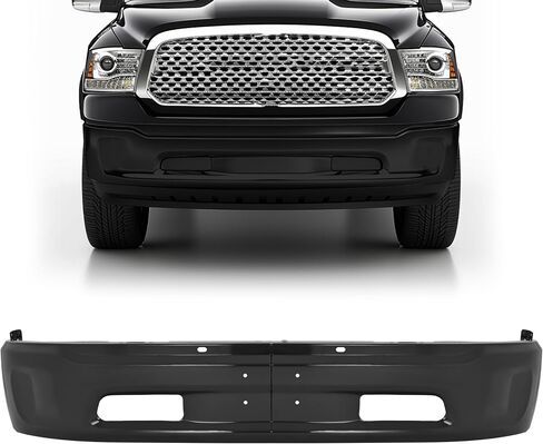 KUAFU Front Bumper Face Bar Compatible with 2013-2018 Dodge Ram 1500 2019-2024 Dodge Ram 1500 Classic W/Sensor Holes, Fog Light Holes Replacement For CH1002402, 68160857AA Steel Chrome Silvery 2PCS in Saudi Arabia