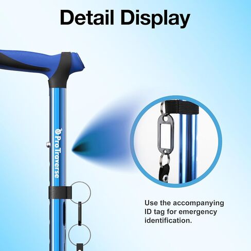 Walking Cane for Men & Women,Foldable,Adjustable,Self Standing Cane with Second Handle,350lbs Heavy Duty,All Terrain,Collapsible Walking Sticks for Seniors & Adults,Purple in Kuwait