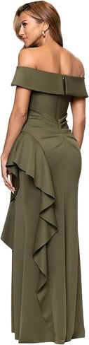 Xscape Women's Long Tech Scuba Off-the-Coulder Fruck in Kuwait