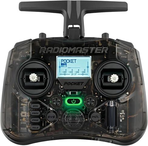 جهاز إرسال Gimbal لقاعة الجيب من Radiomaster، جهاز تحكم عن بعد ELRS محمول خفيف الوزن مدمج بإضاءة LED وضع هوائي قابل للطي 2 (فحمي) in Kuwait
