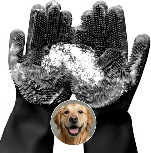 Cat & Dog Washing Gloves for Bathing – 2-in-1 Design Dog Scrubbing Gloves for Grooming, Massaging, and Paw Cleaning in Saudi Arabia