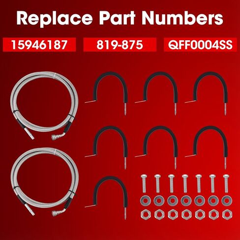خطوط الوقود المضفر من الفولاذ المقاوم للصدأ مجموعة 819-840 متوافقة مع GMC Sierra Chevy Silverado 1500 2500 3500 1999 2000 2001 2002 ، 15043857 15765803 in Kuwait