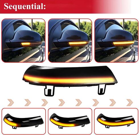 2 Pcs LED Sequential Turn Signal Light Compatible with 2003-2008 VW Golf 5 EOS GTI Jetta MK5 Passat Sharan Skoda Superb, Smoked Lens Amber Light, Driver and Passenger Side in Saudi Arabia