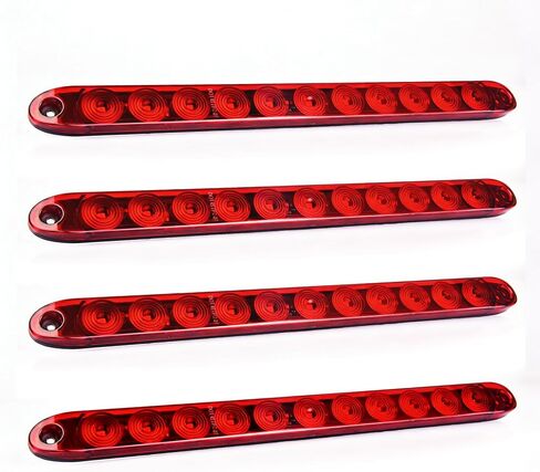 MICTUNING 2PCS 16 بوصة 11 LED شريط ضوء مقطورة أحمر - مقاوم للماء مختوم بارك بدوره إشارة ضوء الذيل الفرامل إيقاف شريط شاحنة مقطورة علامة معرف بار in Saudi Arabia