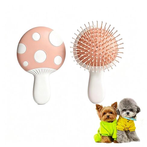 Small Dog Grooming Brush,Mushroom Shaped Puppy Brush Detangling Dog Hair Brushes for Wet or Dry - Perfect for Shih Tzus,Yorkies,Maltipoos - Ideal Puppy Hair Brushes for Maltese Small Breeds (Pink) in Saudi Arabia