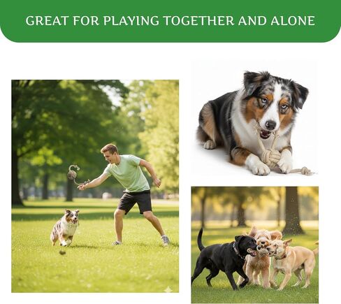 Natural Hemp Dog Rope Toy, Durable Chew and Tug Toy for Medium and Large Dogs, Biodegradable Dental Cleaning Pet Toy (Loop Ball) in Saudi Arabia