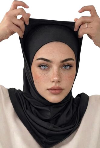 حجاب قطعتين، حجاب أميرة، وشاح حجاب فوري للنساء، حجاب جيرسي أميرة عملي، حجاب نسائي مسلم فوري in Kuwait