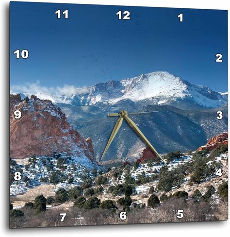 3Dross DPP_38673_1 Colorado Mountains Pikes Peak Wall Clock ، 10 × 10 بوصة in Kuwait