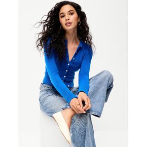 سترة قصيرة بياقة دائرية من Old Navy SoSoft - قمر أزرق in Kuwait