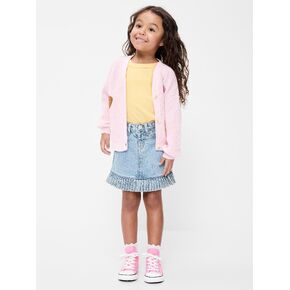 Old Navy High-Waisted Fringed-Hem Jean Skirt for Toddler Girls - Light Wash in Saudi Arabia
