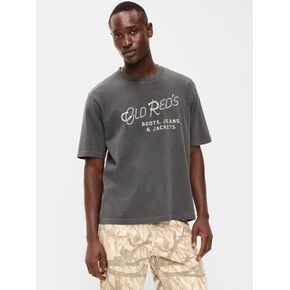 Old Navy Loose Heavyweight Graphic T-Shirt - Charcoal in Saudi Arabia