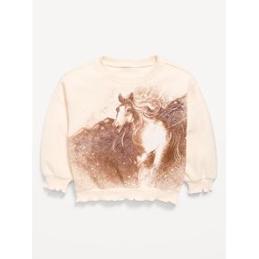 Old Navy Long-Sleeve Graphic Lettuce-Edge Sweatshirt for Toddler Girls - Creme De La Creme in Kuwait